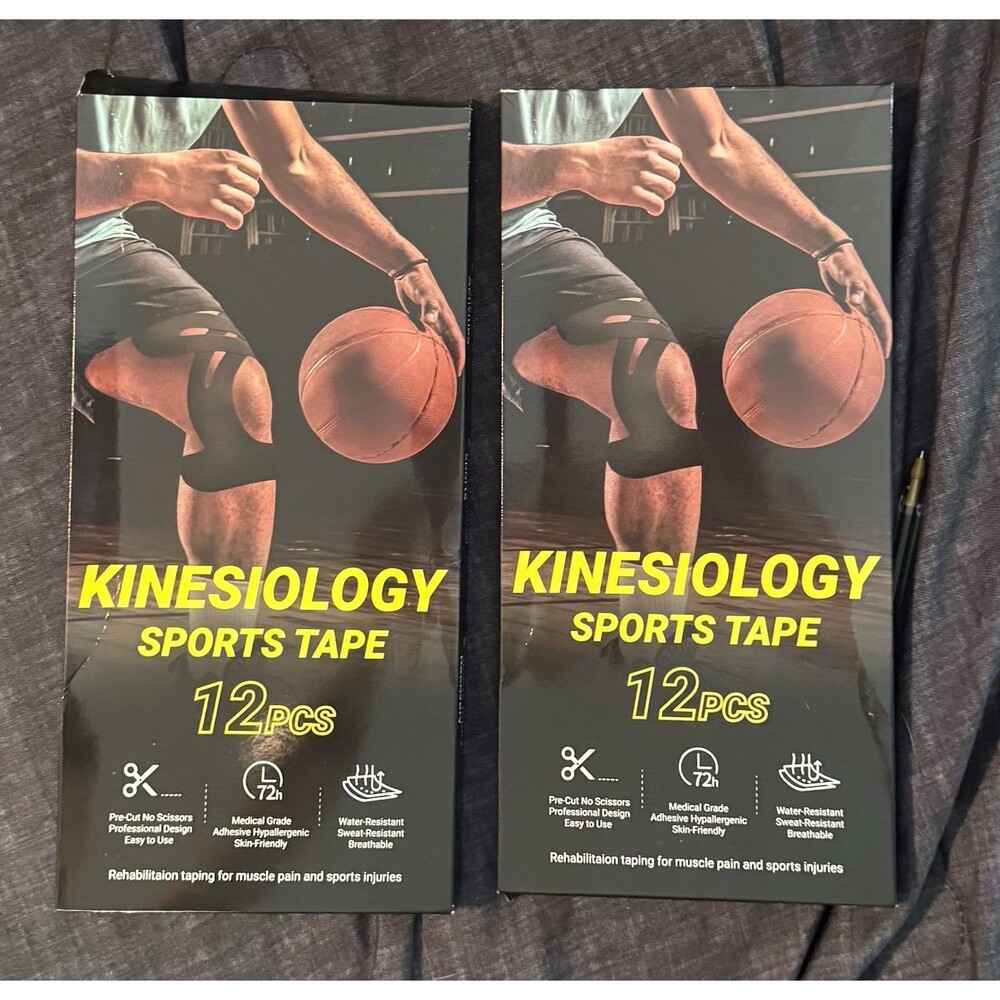 Kinesiology Tape Precut Strips 2 Boxes of 12 Strips Each New